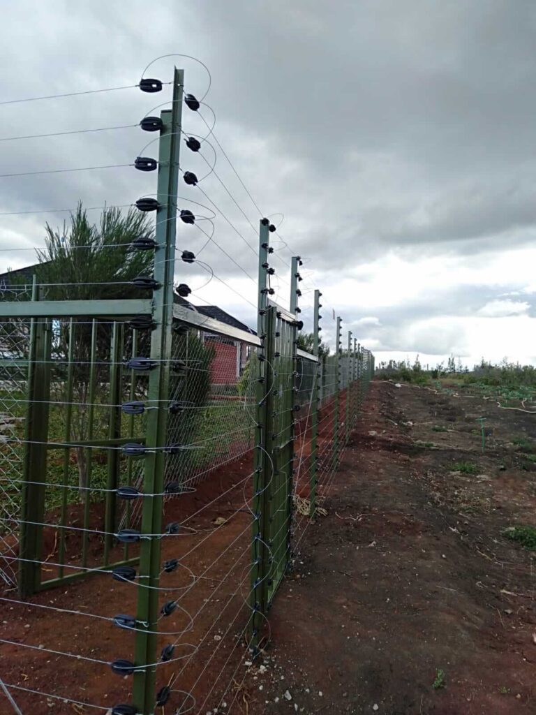 Electric fence installation in Kenya by Eclectic Fences