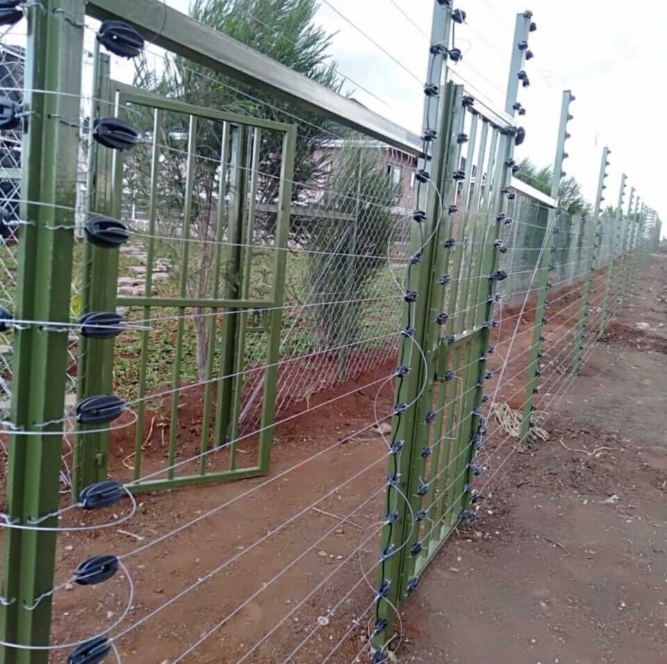 Electric fence installation in Kenya by Eclectic Fences