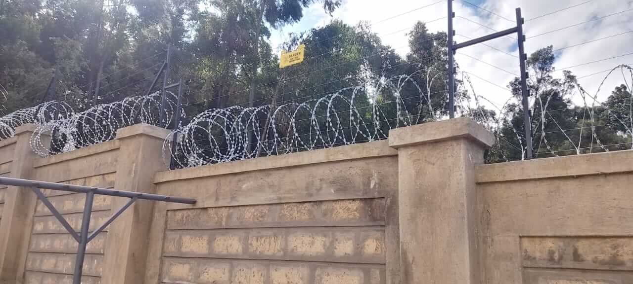 wall top electric fence installation in Kenya